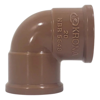 JOELHO SOLDAVEL 90 PVC MARROM 20MM KRONA