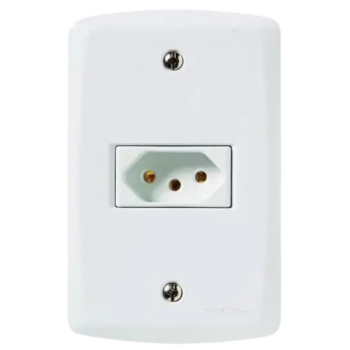 TOMADA 4X2 10A BRANCA LUX2 TRAMOTINA
