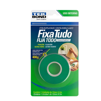 FITA DUPLA FACE TRANSP. FIXA FORTE ROLO DE 24MMX2M TEKBOND