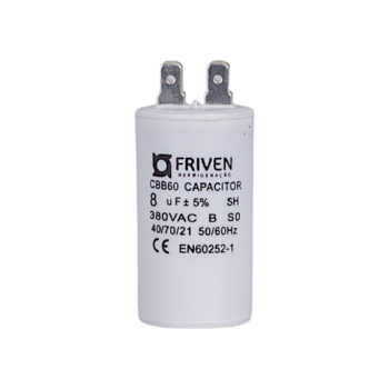 CAPACITOR PERMANENTE FRIVEN 8UF 380V CBB60 PLÁSTICO