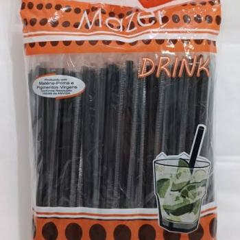 Canudo Mexedor  Drink c/100und Preto - MAZEL