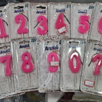 Vela Aniversário Rosa - Analú Numero  und
