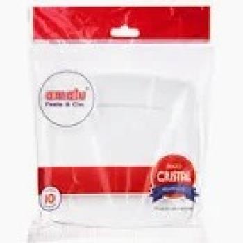 Prato Cristal Amalu nº15 pct c/ 15 und quadrado