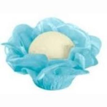 Forminha Flor Seda Azul claro pct c/ 25 und