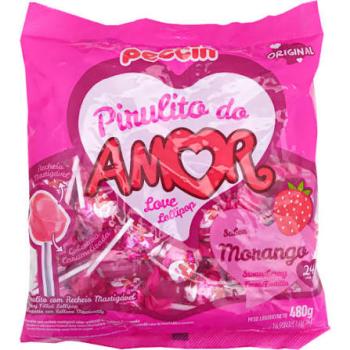 Pirulito Peccin 480g MORANGO DO AMOR