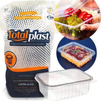 Kit Pote Retangular 24x750ml Totalplast