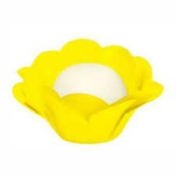 Forminha Flor Seda Amarela pct c/ 25 und
