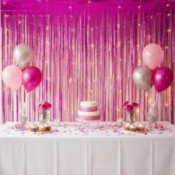 Cortina Metalizada 2x1  Pink