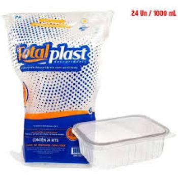 Kit Pote 1000ml TotalPlast Retangular-24und