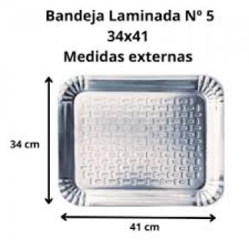 Bandeja Laminada nº5 Prata - Retangular