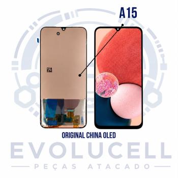 S-1058 FRONTAL SAMSUNG A15 4G (A155) A15 5G (A156) SEM ARO PRETO ORIGINAL CHINA OLED