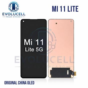 S-0916 FRONTAL XIAOMI MI 11 LITE (M2101K9G) SEM ARO PRETO ORIGINAL CHINA OLED