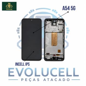 S-0838 FRONTAL SAMSUNG A54 5G (A546) PRETO COM ARO INCELL IPS