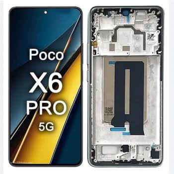 S-0054 FRONTAL XIAOMI POCO X6 PRO 5G (220415T) | REDMI TURBO 3 COM ARO PRETO AMOLED NACIONAL