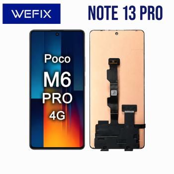 S-0718 FRONTAL XIAOMI NOTE 13 PRO 4G | POCO M6 PRO 4G SEM ARO PRETO AMOLED WEFIX