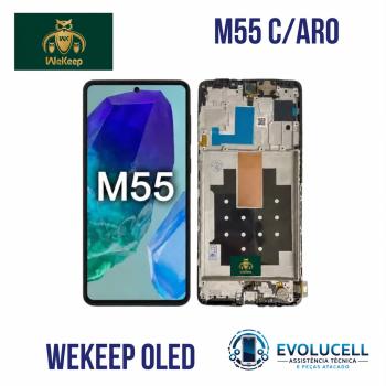 S-0086 FRONTAL SAMSUNG M55 COM ARO PRETO WE KEEP OLED