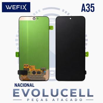 S-0991 FRONTAL SAMSUNG A35 (SM-A356) SEM ARO PRETO ORIGINAL NACIONAL OLED