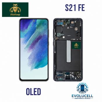 S-0388 FRONTAL SAMSUNG S21 FE COM ARO PRETA OLED WE KEEP