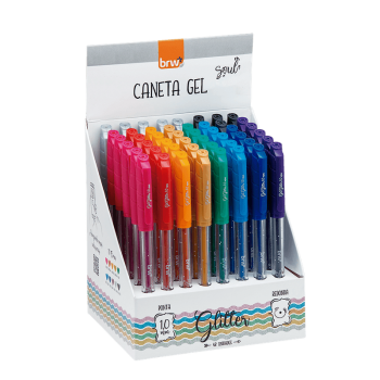 CANETA GEL GLITTER 1.0MM CORES SORTIDAS BRW