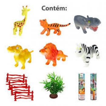 BRINQ ANIMAIS FLORESTA C/11 PCS DIVS TUBO (CX-N) WB7607 WELLMIX WB76