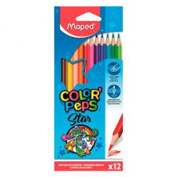 LAPIS DE COR COLOR PEPS 12 CORES MAPED