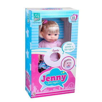 BONECA JENNY 30CM CABELO FALA INGLES (CX-N) 195 SUPERTOYS 195