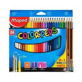 LAPIS COR COLOR PEPS 24 CORES + 3 LAPIS HB  MAPED