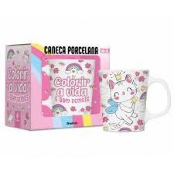 CANECA PORC PREMIUM 260ML COLORIR A VIDA CX (CX-N) 14149 BRASFOOT 14149