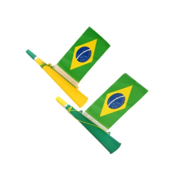 CORNETA 35,4CM PLAST C/BANDEIRA BRASIL COPA (CX-N) NZ-7-3 SATYAM NZ-