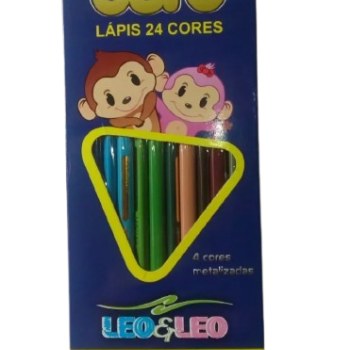 LÁPIS DE COR OURO LEO E LEO  24 CORES
