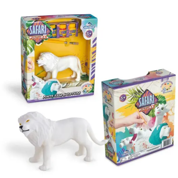 BRINQ SAFARI PINTURA LEAO C/3 TINTAS (CX-N) 932 ADIJOMAR 932