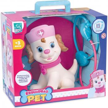 BONECO ESQUADRAO PET MENINO VINIL 25CM C/ACESS CX (CX-N) 427 SUPERTOYS 427
