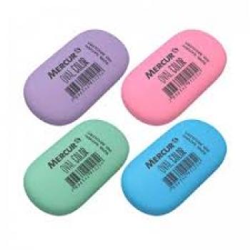 BORRACHA APAGAR OVAL COLORIDA PT 18 MERCUR