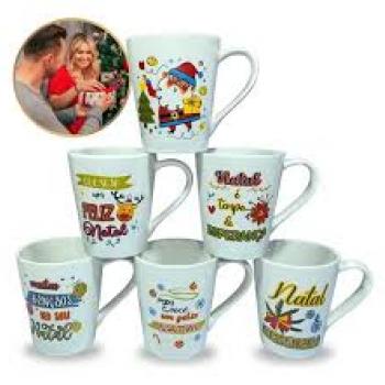 NATAL CANECA TULIPA PORC 250ML FELIZ NATAL