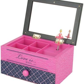 CAIXA DE MUSICA/PORTA JOIA 15,5X10,5CM C/BAILARINA (CX-N) 6023-2 UNICA COMERCIO 6023-2