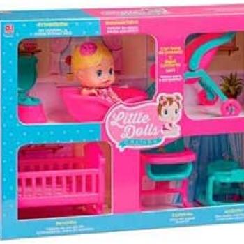 BONECA LITTLE DOLLS CASINHA C/6 ACESS. (CX-N) 8023 DIVERTOYS 8023