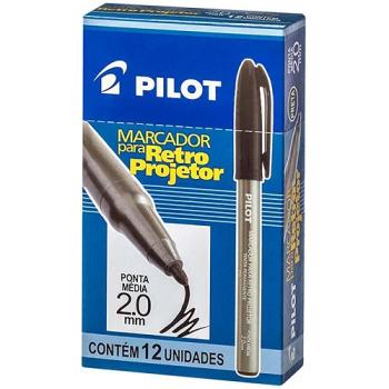 MARCADOR RETRO PROJETOR 2.0 PRETO CAIXA C/12 PILOT