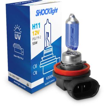 LAMPADA HALOGENA SUPER BRANCA H11B 12V 55W 8500K SHOCKLIGHT