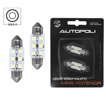 LAMPADA LED TORPEDO 32MM 12V 10W 6 LED BR (2