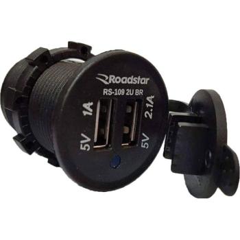 USB CARREGADOR CELULAR 12V/24V 2 USB TOMADA