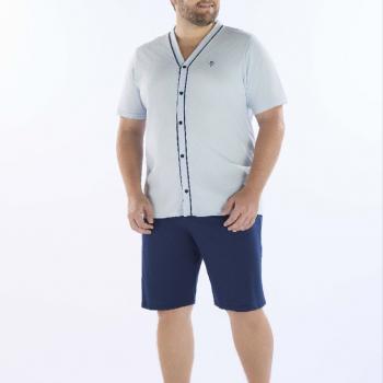 PIJAMA MEIA MANGA ABERTURA FRONTAL COM BERMUDA EM MEIA MALHA MASCULINO 9014.252