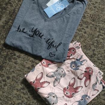 PIJAMA MM COM SHORTS / MESCLA PRETO