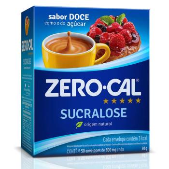 ADOÇANTE EM PÓ SUCRALOSE C/50 SACHES 80G ZERO CAL