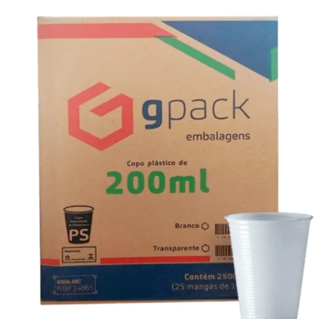 COPO TRANSPARENTE 200ML 25X100UN GPACK