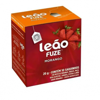 CHÁ DE  MORANGO C/10 SACHÊS DE 10G LEÃO FUZE