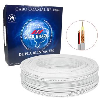 CABO COAXIAL RF4mm2 Blindado Externo Branco 100mts