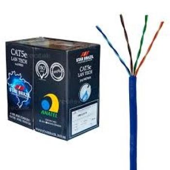 CABO LAN TECH CAT5 E U/UTP 4 PAR x 24AWG CMX Azul 305mts ( CAIXA ) - STAR BRAZIL