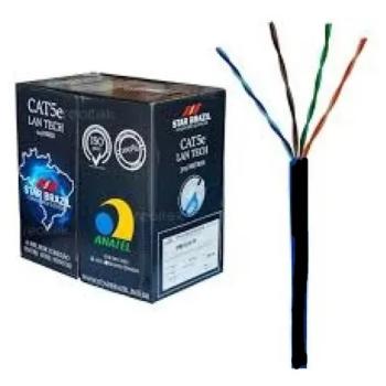 CABO LAN TECH CAT5 E U/UTP 4 PAR x 24AWG CMX PRETO 305mts ( CAIXA ) - STAR BRAZIL