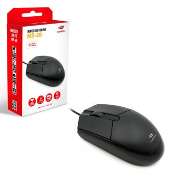 Mouse C3tech Ms-28bk, USB, 1000dpi, Preto