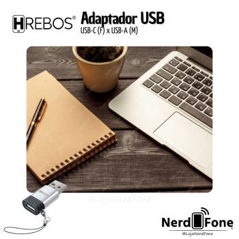 ADAPTADOR OTG USB-A 2.0 (M) x USB-C (F) HREBOS